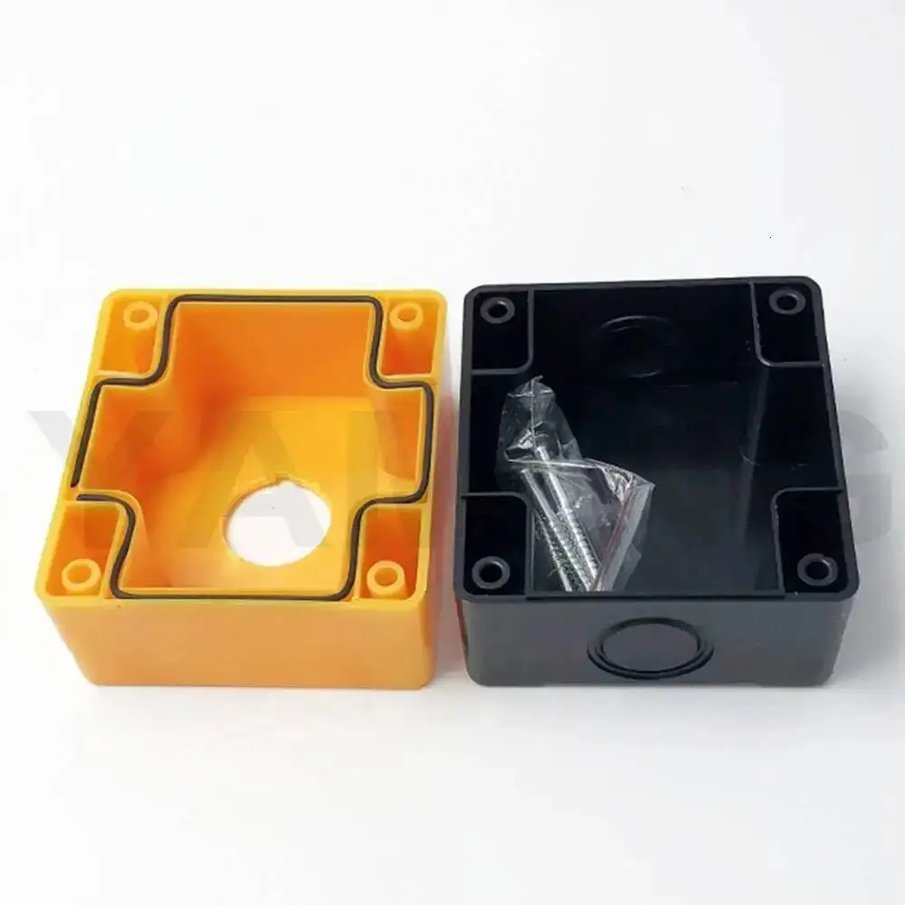 22mm Push Button Switch Box One Hole Suit For Control Emergency Stop Rotary Interruptor Yellow/Gray Protection BX1-22