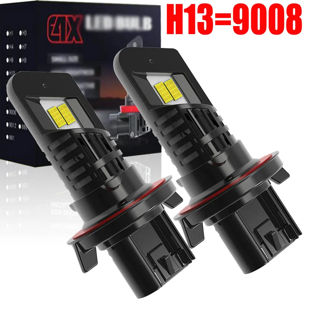 

2pcs H13 9008 P26.4t LED Powerful No Adapter Required Headlight Auto Bulbs Super Bright Car Turbo Diode White Moto Fog Lamp 12v