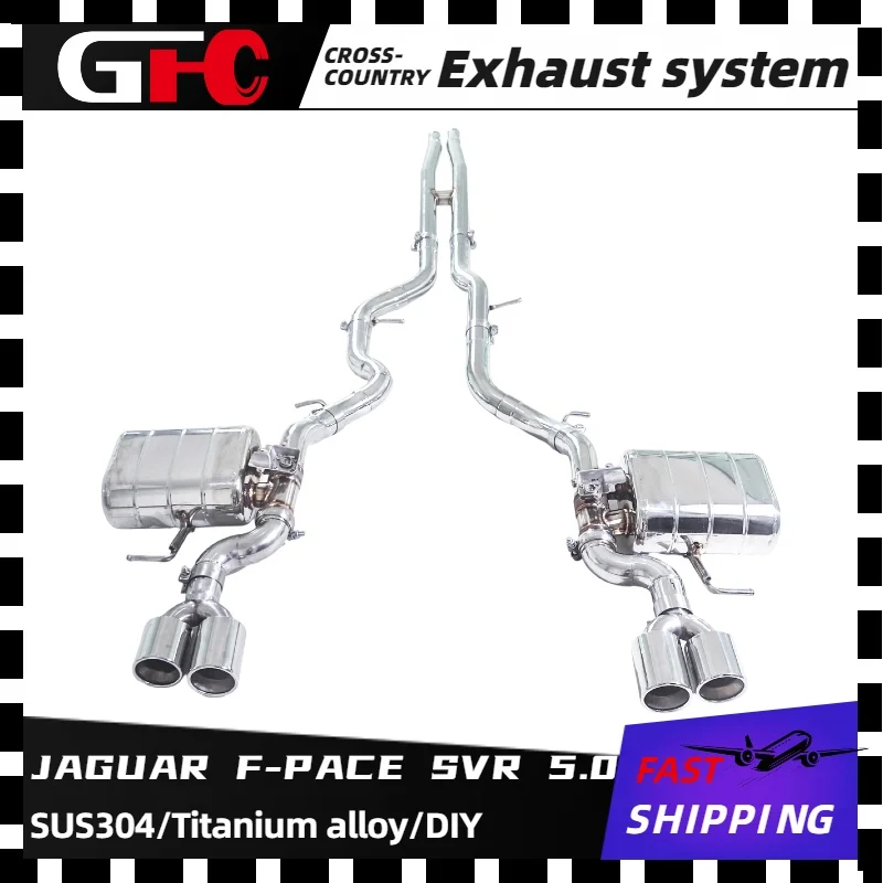 

Высокопроизводительная выхлопная система GFC 2021-2025 Jaguar F-PACE SVR 5.0 catback SUS304, с глушителем клапана и 4 наконечниками.
