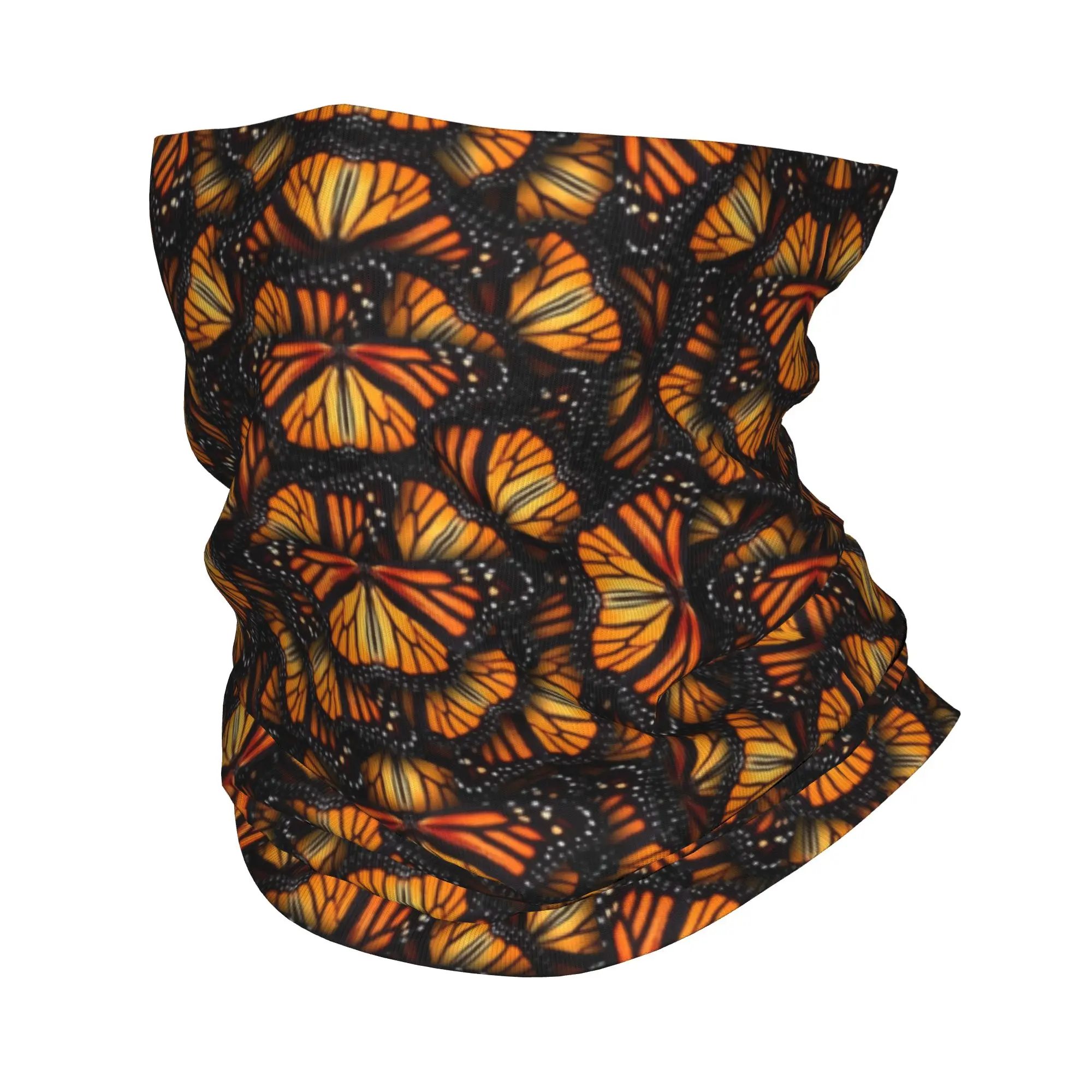 Heaps of Orange Monarch Butterflies Bandana Winter Neck Warmer Men Windproof Wrap Face Scarf for Hiking  Gaiter Headband