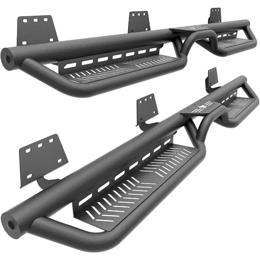 

Heavy-Duty Steel Side Steps for 2019-2025 Dodge Ram 1500 Crew Cab with New Body Design Bolt-On Nerf Bar Step Rail Bars Featurin