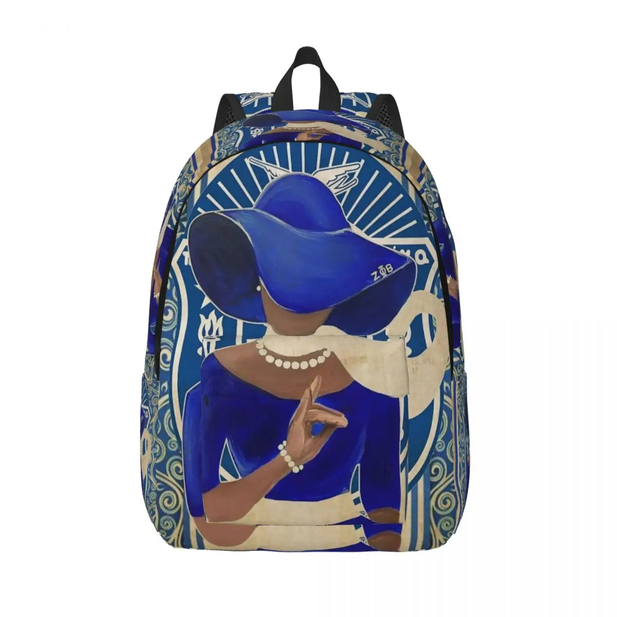 

Zeta Phi Beta Teenage Backpack Outdoor Student Hiking Travel ZPB Sorority Logo Daypack for Men Women College Shoulder Bag