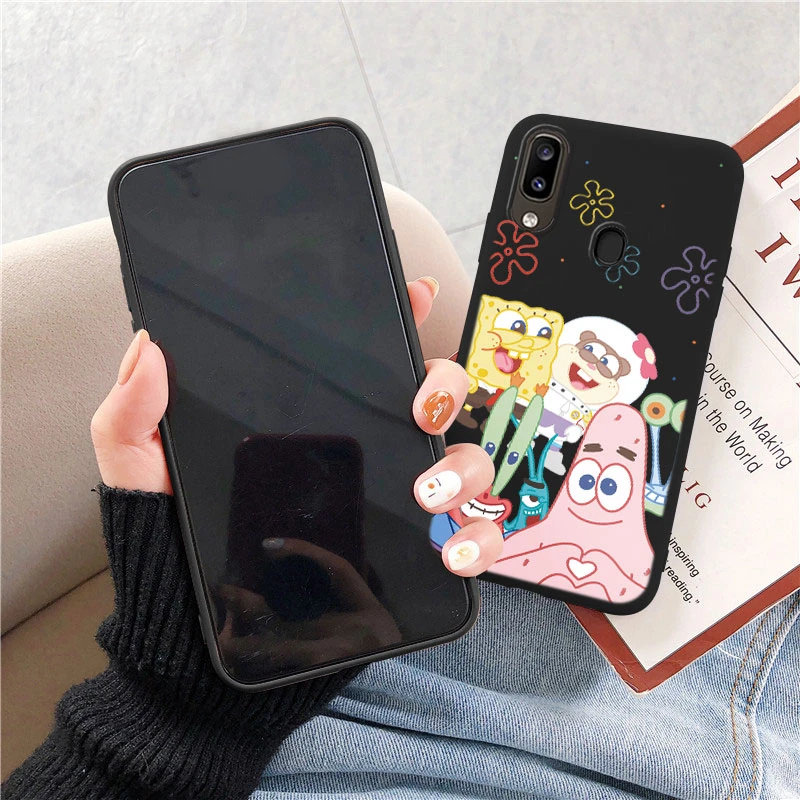 Funny SpongeBob SquarePants Phone Case for Samsung Galaxy A20 A30 A40 M10S A 40 30 20 Cute Patrick Star Silicone Soft TPU Cover