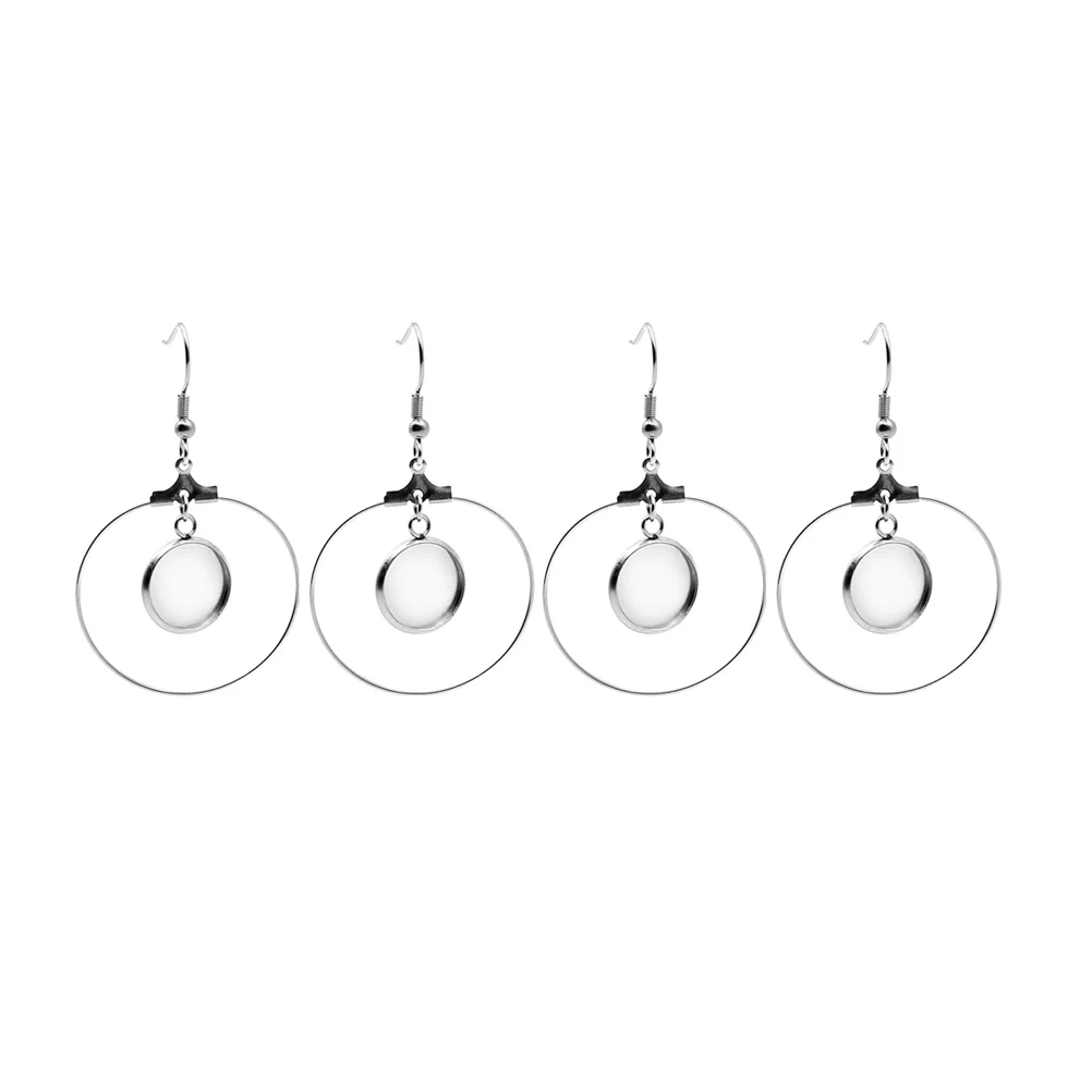 

20 PCS Earring Holder Stainless Steel Bezel Pendant Setting Tray Jewelry DIY Making Earrings