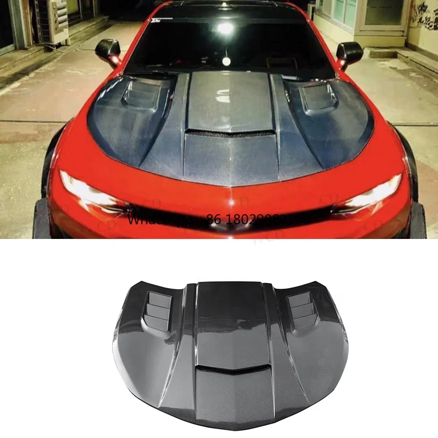 Carbon Fiber Car Engine Bonnet For Chevrolet Camaro 2016-2018 Front Engine Hood Cover Car Accessories