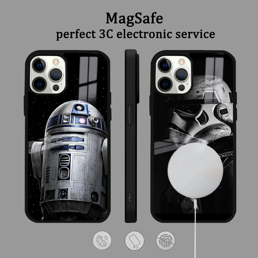 S-Star W-wars-es Phone Case For IPhone 16 15 14 13 12 11 Pro Max Plus Mini Magsafe Mirror Wireless Magnetic Cover