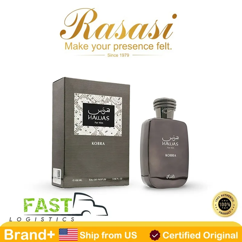 

RASASI Hawas KOBRA Men Eau De Parfum Spray Cologne Natural Perfume Long Lasting Fragrance Persistence Pheromone Arabian 100ML