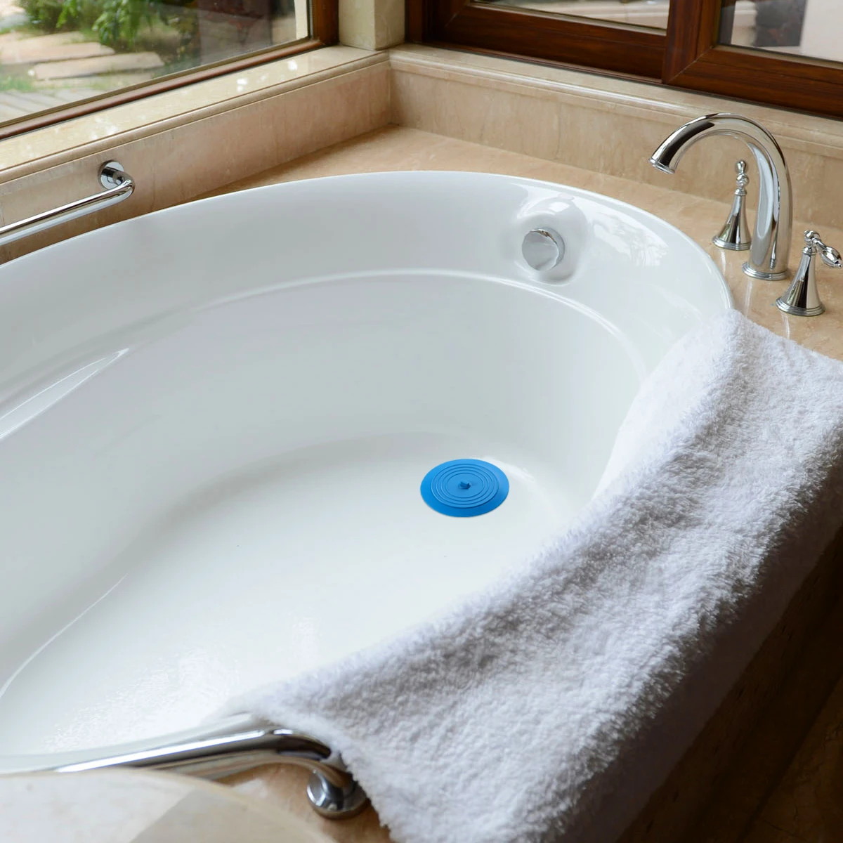 

Blue Silicone Bathtub Stopper Universal Drain Cover Strong Adsorption Easy Clean Kitchen Bathroom Sink Plug Silicone Tub Stopper