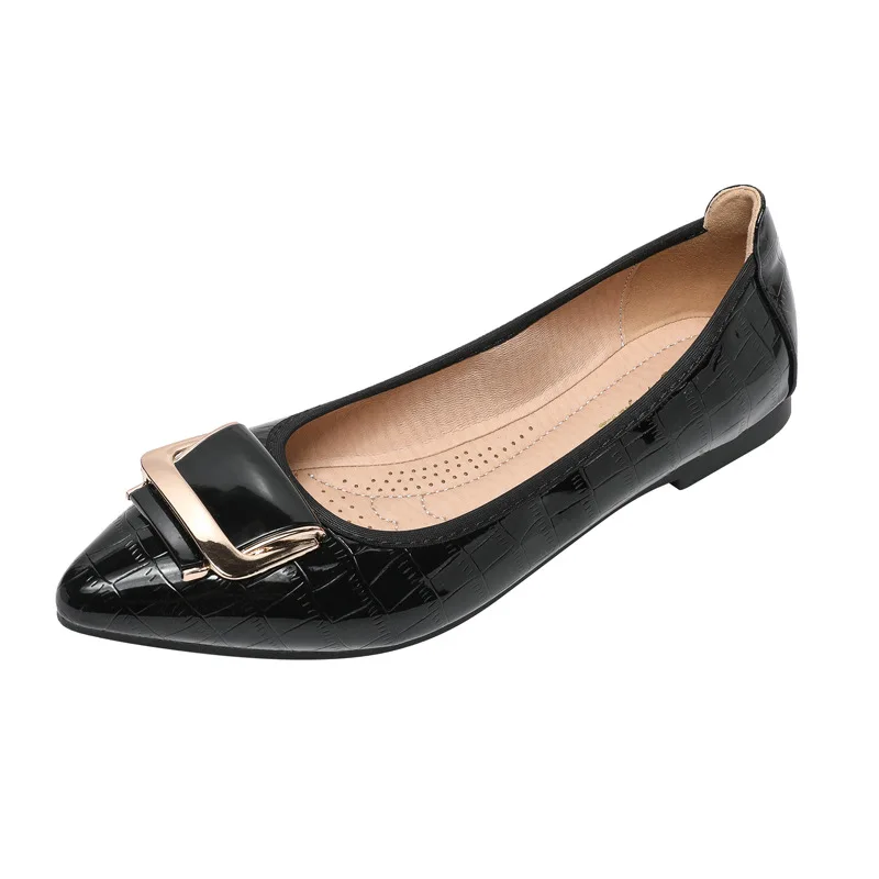 Zapatos Planos de Punta Puntiaguda con Estampado de Cocodrilo para Mujer, Mocasines Enrollables Suaves, Cómodos para Damas, Bailarinas Diarias para Embarazadas