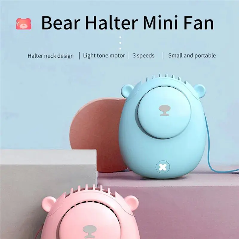 ABVI-Portable USB Charging Mini Lazy Cooling Fan Hanging Neck Fan 1200Mah Li- Battery Sports Cooler Fan For Outdoor Travel A