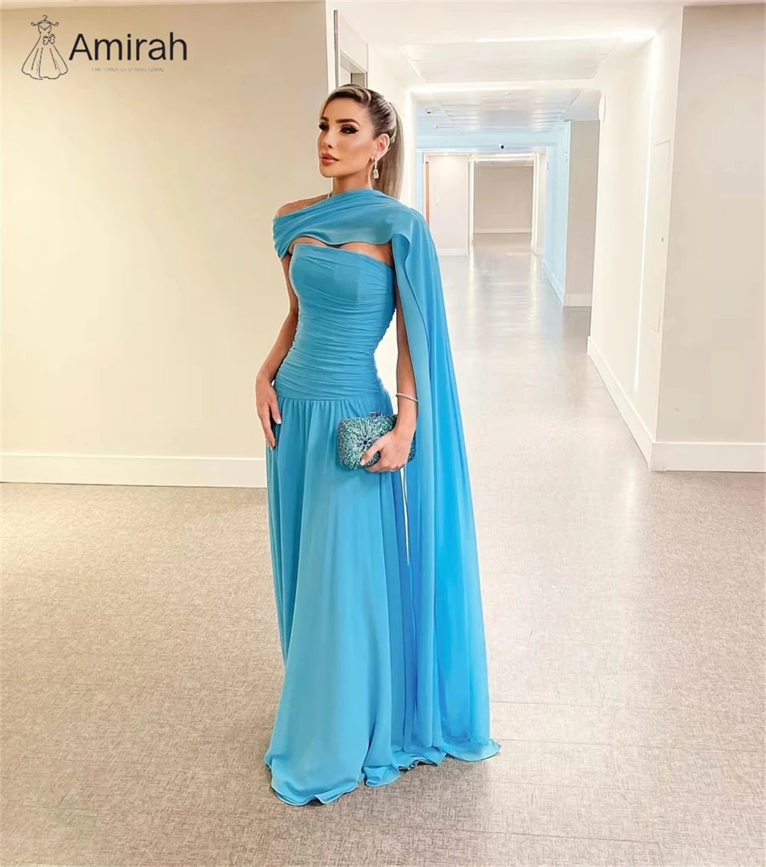 Amirah fita azul vestidos de ocasião sob medida para ocasiões especiais feitos sob encomenda vestidos de festa elegantes 2025 vestido de gala de tule linha a