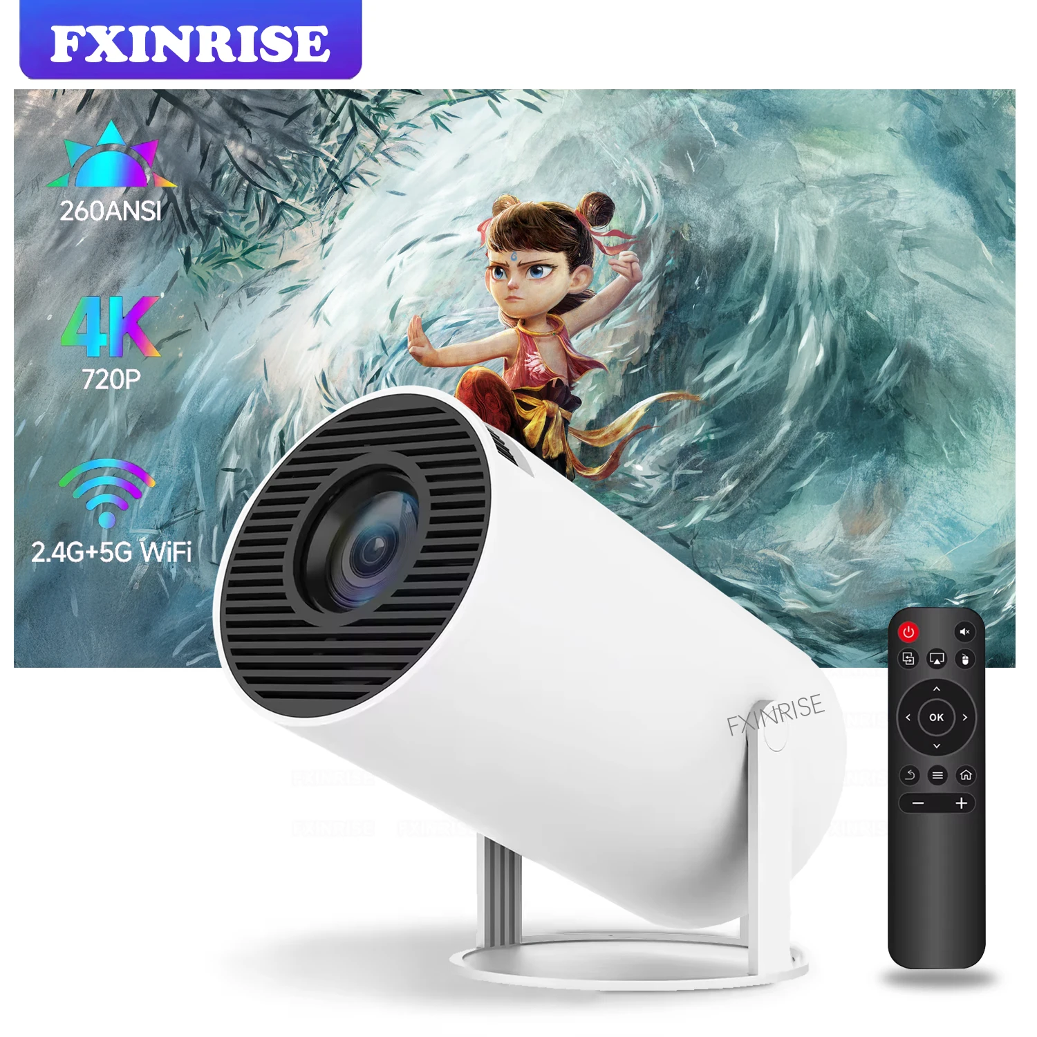 NEW2025 Android IOS Smart Mini Projector 400ANSI Lumen Portable Projector 4K with WIFI Bluetooth 1080P Home Movie Theater Beamer