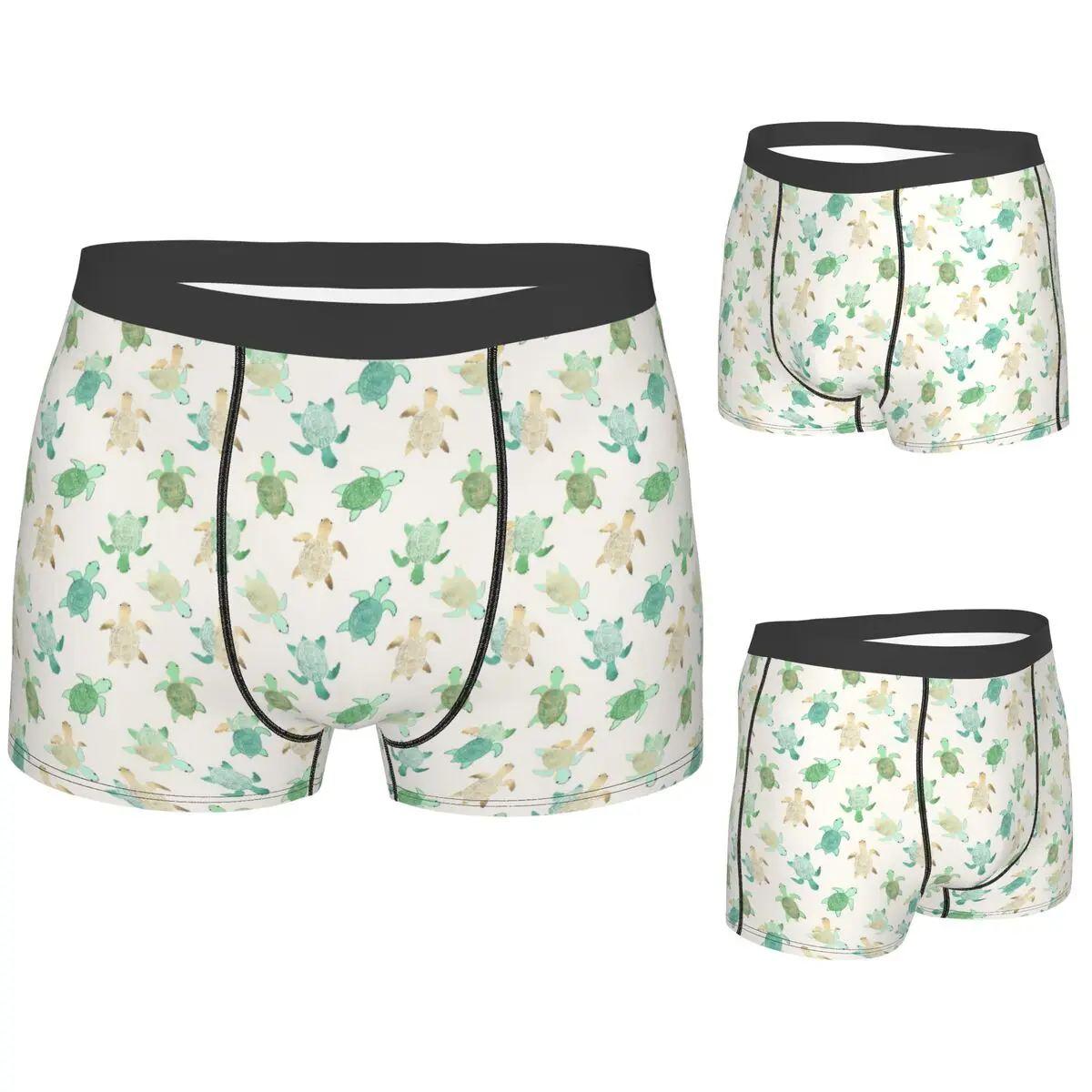 

Трусы-боксеры, шорты, позолоченные трусики из нефрита и мятной черепахи, мужское удобное нижнее белье для Homme, мужской подарок бойфренду