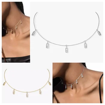 S925 Silver Choker Movement Necklaces Pendant French Fashion Luxury Jewelry Wedding Party Gift