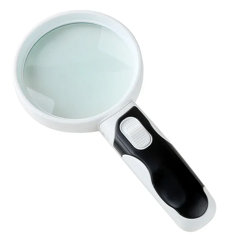 

5X Optical Double Lens Magnifying Glass With LED Lights Handheld Backlit Magnifier For Reading Lupas