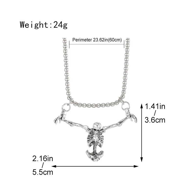 الجديد في قلادة على شكل جمجمة قوطية عصرية ومبتكرة للهالوين على طراز الشرير هدية للهالوين سلسلة من الفولاذ المقاوم للصدأ قلادة رائعة
