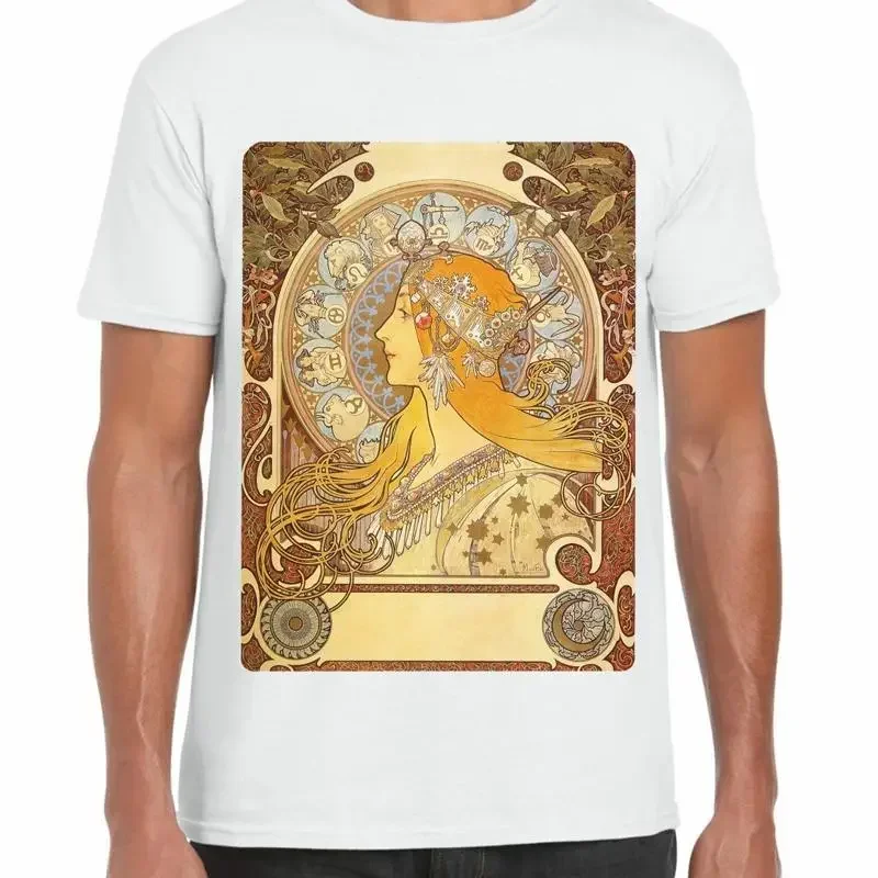 Alphonse Mucha The Zodiac Art Nouveau Large Print Men'S T Shirt
