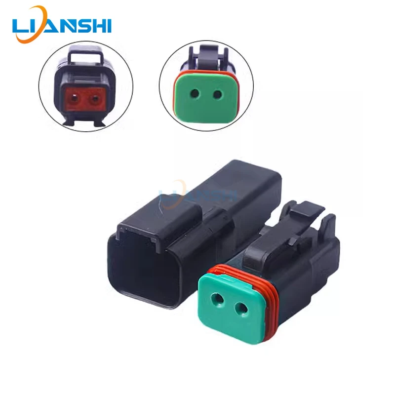 DT04-2P DT06-2S New Deutsch car Male/Female Connector 2pin black waterproof wiring harness plug with terminal