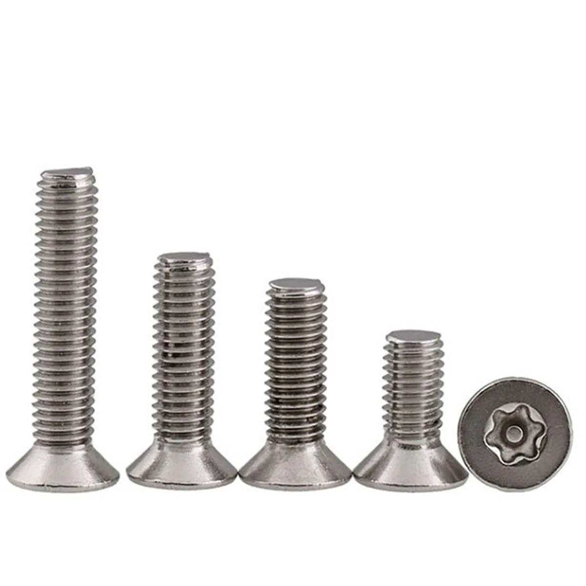 Tête fraisée plate Torx en acier inoxydable M6 304, avec goupille de colonne, boulons de sécurité inviolables