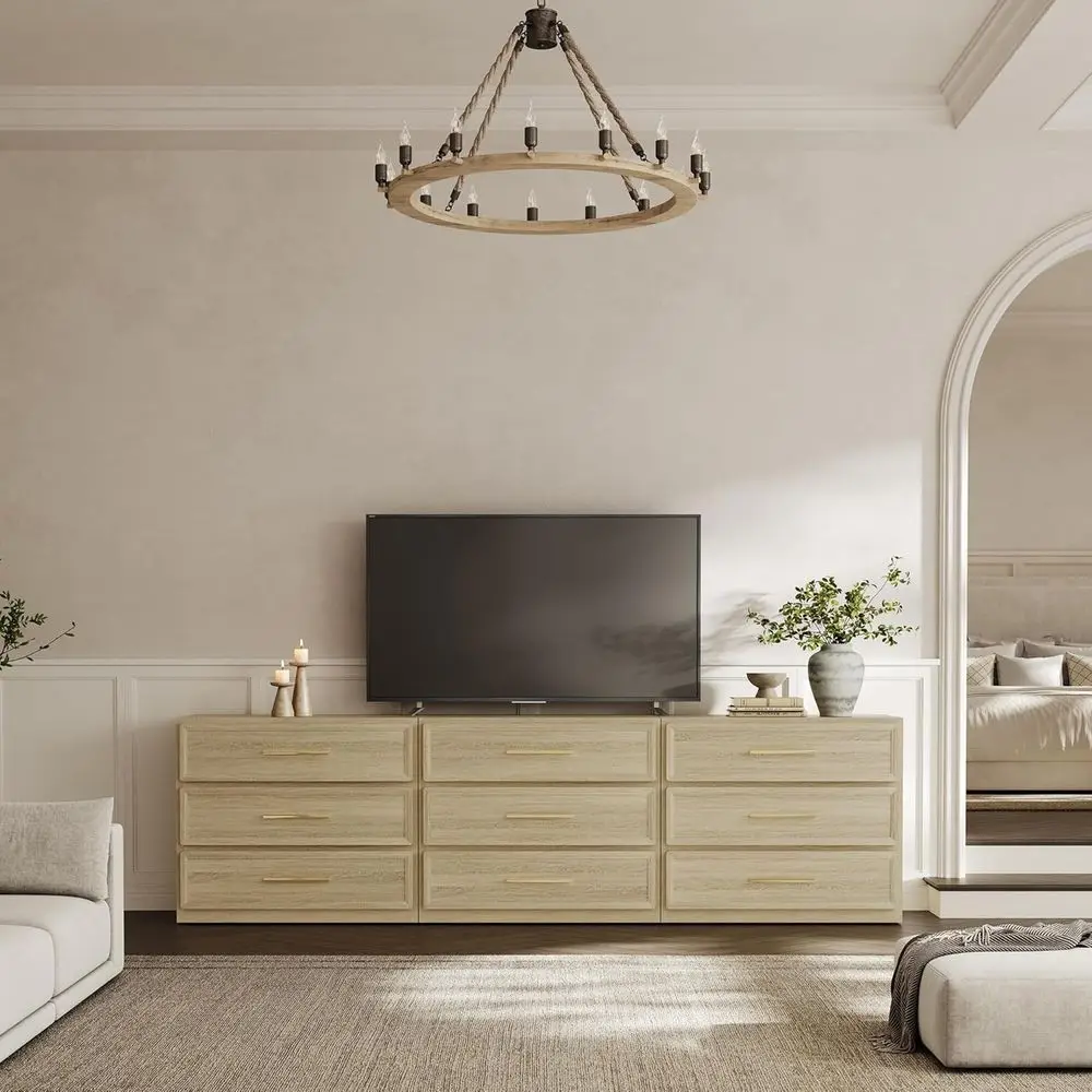 

Тройной набор прикроватных тумб: высокие тумбочки с выдвижными ящиками для спальни, подставка под телевизор или для офиса