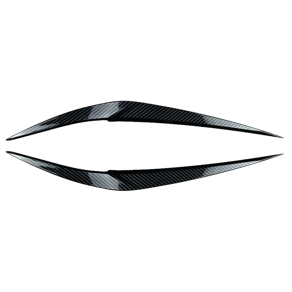 ABS Car Headlight Eyebrow Eyelid Cover Decor Trim For BMW X1 F48 2016 2017 2018 2019 2020 Carbon Fiber/Glossy Black