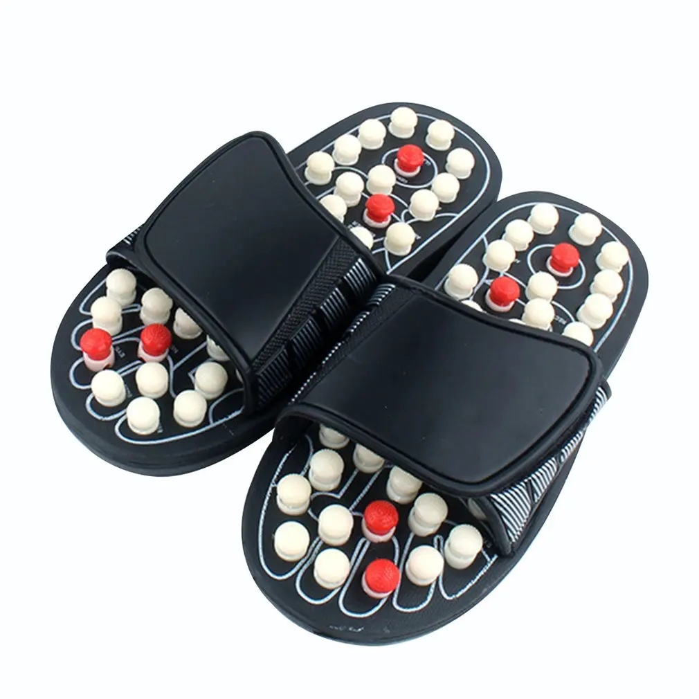 1 Pair Feet Massage Slippers Foot Reflexology Acupuncture Therapy Massager Walk Stone Shoes Cobblestone Slipper