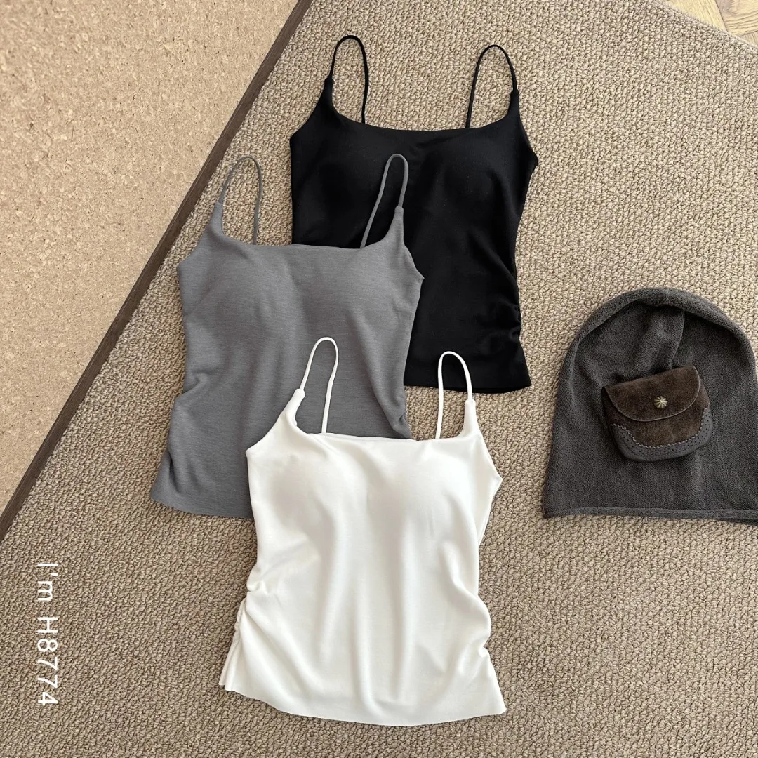 Women's Integrated Warm Vest with Waist Cinching Flocking Design Autumn 2026 Folded Collar Strapless Vest with Chest Pad