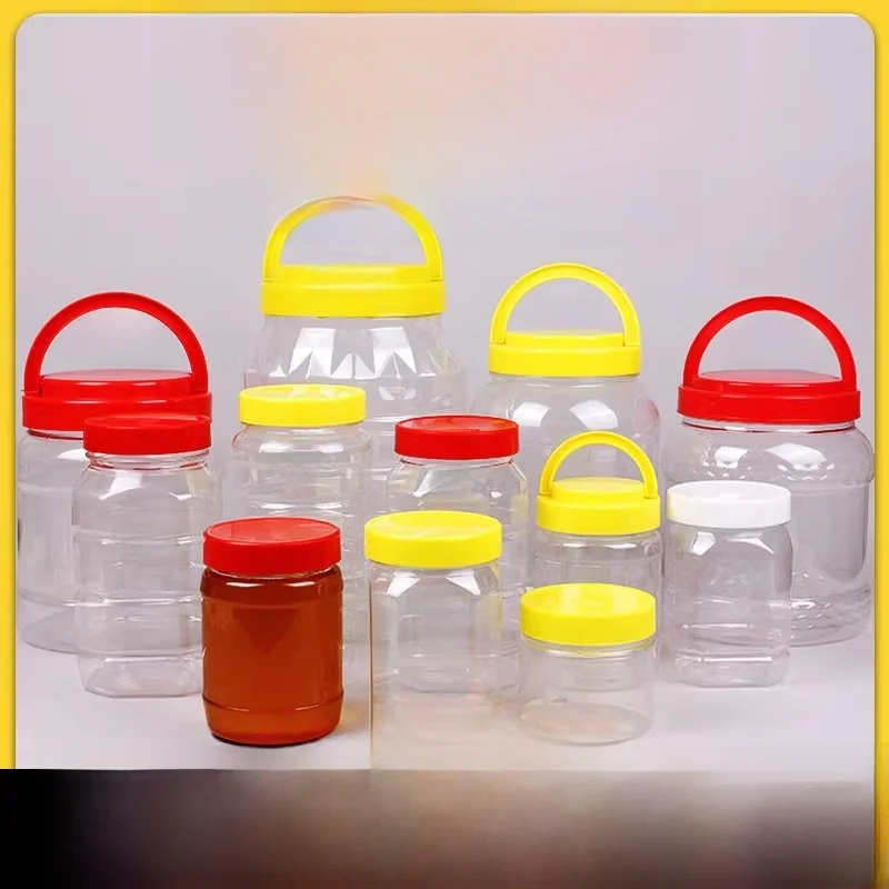 

Thiened Plastic Honey Bottle Food ade Sed Storage Container Transparent Kitchen Storage Box for Honey Square ape