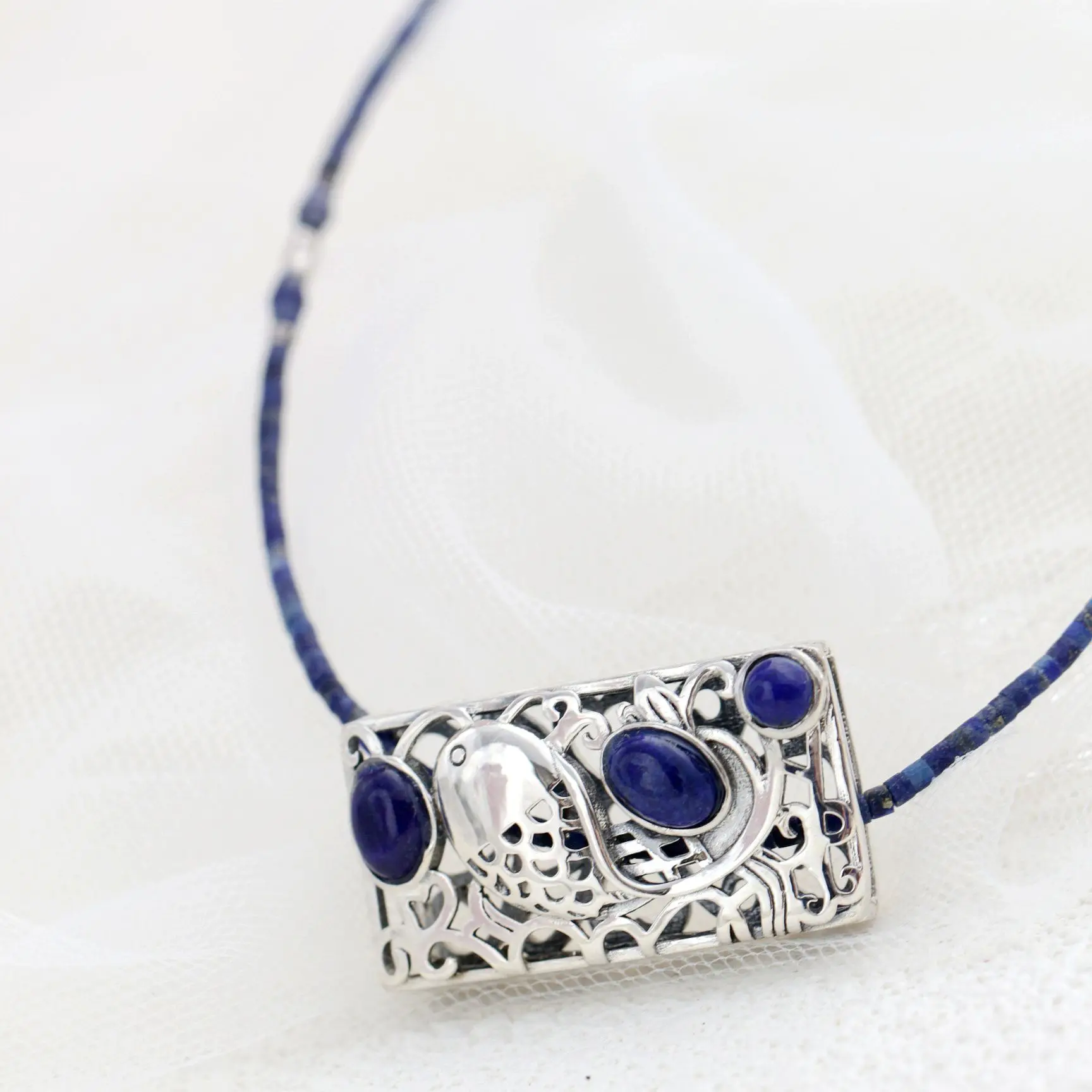 

Подвеска из серебра 925 пробы с натуральным Лазуритом, винтажный декоративный кулон в этническом стиле, классические аксессуары