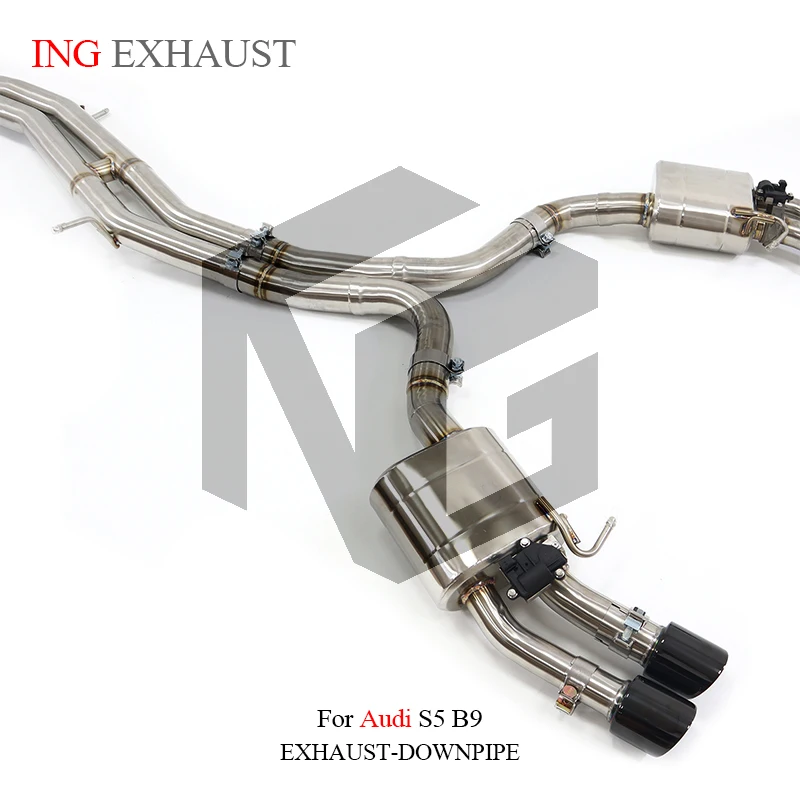 ING Exhaust Performance SS304 Valve Catback Partt for AUDI S5 B9 3.0T Car REFIT High TEST Flow Downpipe Accessories System