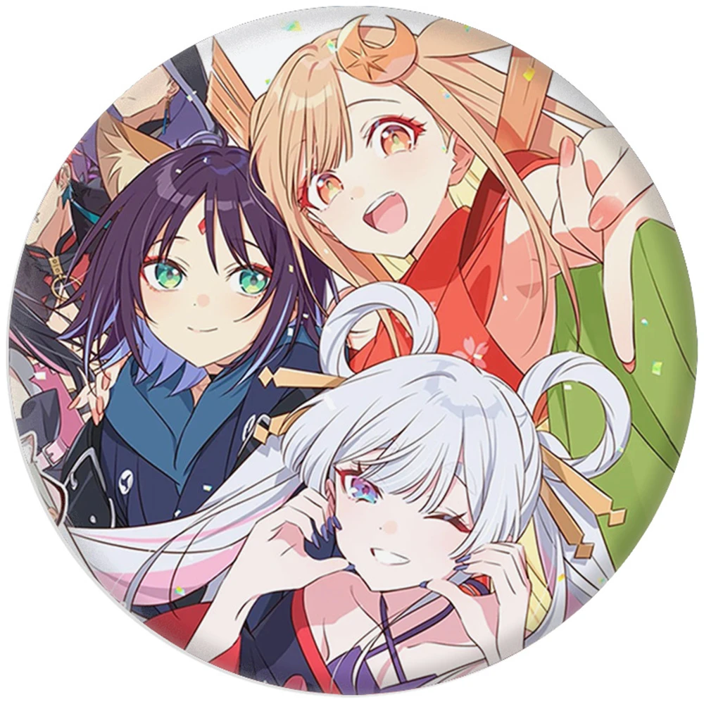 58mm Anime Cosmic Princess Kaguya! Black onyX Akira Mikado Rai Komazawa‌ Cosplay COSTUME Badge Pin SPTE Tinplate Brooch﻿ Prop