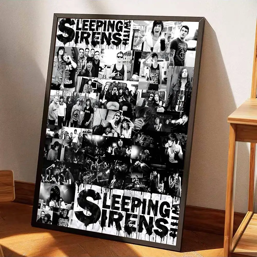 S-Sleeping With S-Sirens Band Classic Anime Poster Waterproof Paper Sticker Coffee House Bar Room Wall Decor