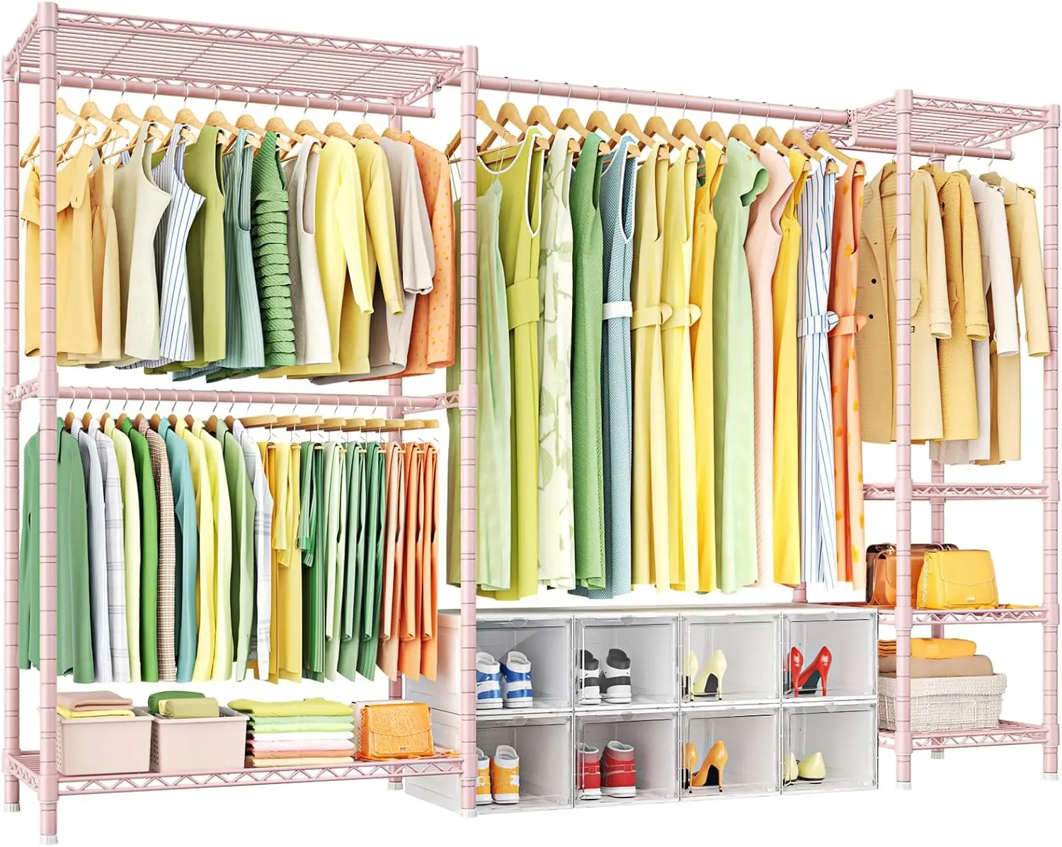 

Вешалка для одежды E10 (с растягивающейся вешалкой) Отдельностоящие вешалки для одежды для подвешивания одежды Регулируемая система органайзера для шкафа