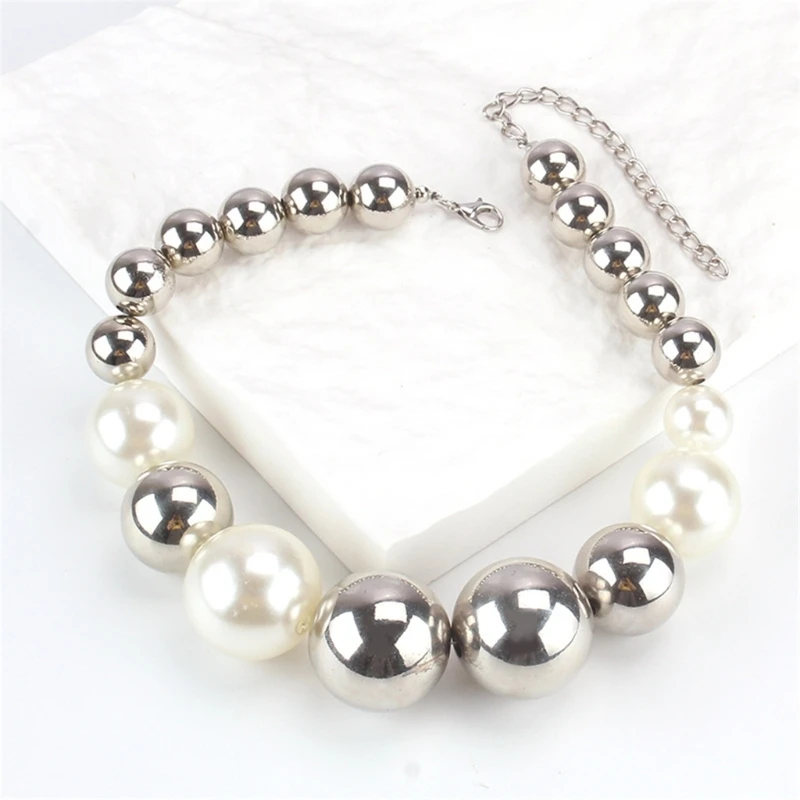 Simple Elegant Collar Necklace Vintage Pearl Beads Ball Necklace Fashion Women Clavicle Chain Temperament Jewelry Drop Shipping