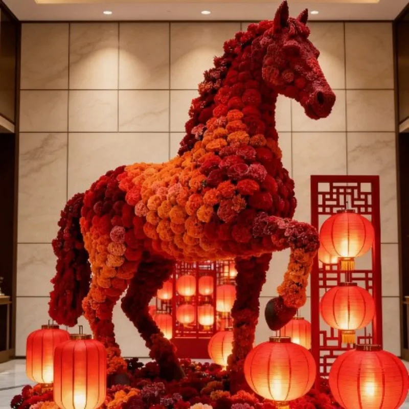 Crafts Spring Festival sculpture animal modeling large garden landscape New Year shopping mall 5