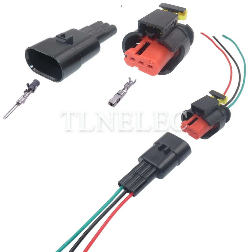 3 Pin Way Auto High Voltage Package Ignition Coil Socket With Wires Car Wire Cable Connectors 284426-1 284425-1