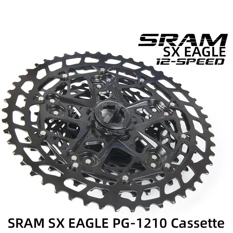 

SRAM PG-1210 Eagle Cassette - 12-Speed 10-50T, Black PG Technology, Compatible with 8/9/10-Speed Splined Drivers