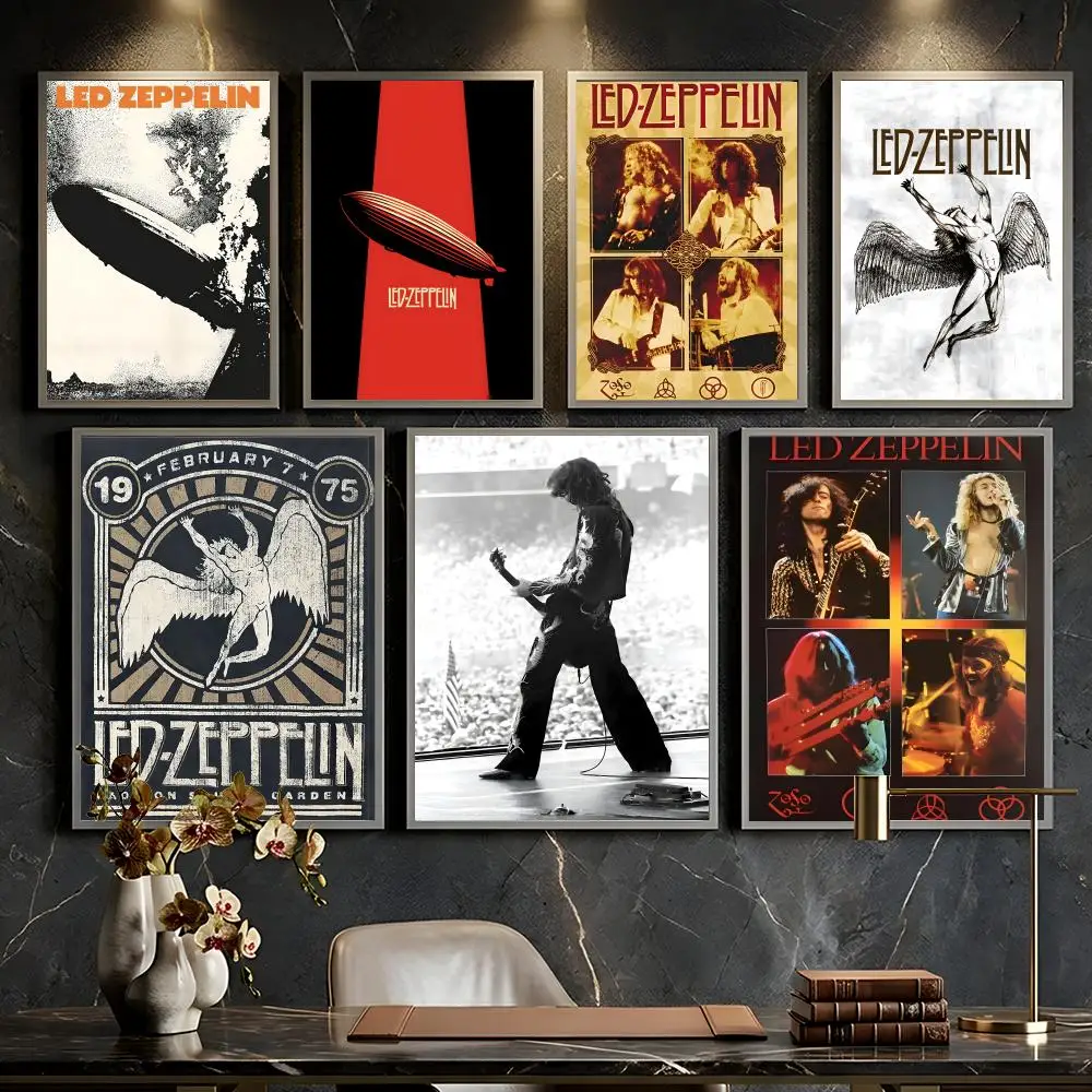 Band L-Led Z-Zeppelin Poster --HD-- Self-Adhesive Waterproof High-Toughness Universal Wall Decor