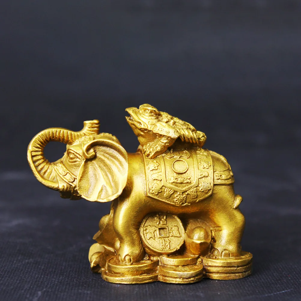 Brass Elephant Ornament Statue Decor Modern Animal Decorate Figurine Ancient Figurines Model