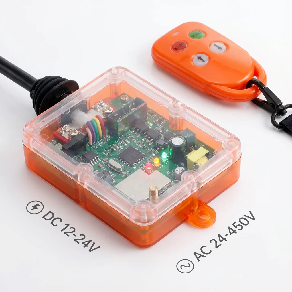 IP65 Waterproof Industrial Remote Controller - Type-C Rechargeable 4-Key Wireless Switch for Crane Hoist