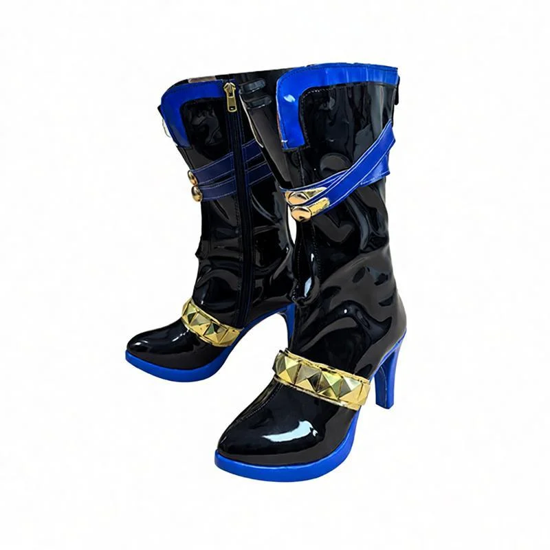 Wuthering موجات GALBRENA تأثيري أحذية النساء الرجال أحذية عالية الكعب الجلود القدم حذاء زي اكسسوارات هالوين الدعائم الطرف