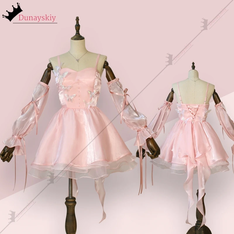 Gra miłość i Deepspace Hunter dziewczyna przebranie na karnawał różowa koronkowa księżniczka sukienka Lolita stroje Anime sukienki damskie stroje do odgrywania ról