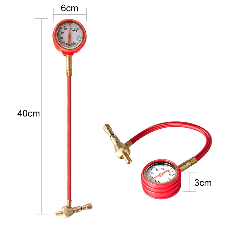 Wskaźnik ciśnienia w oponach ciśnieniomierz maszyna do deflacji opon 4x4 długa rurka detektor samochodowy motocykl ogólny środek deflacyjny 0-70psi