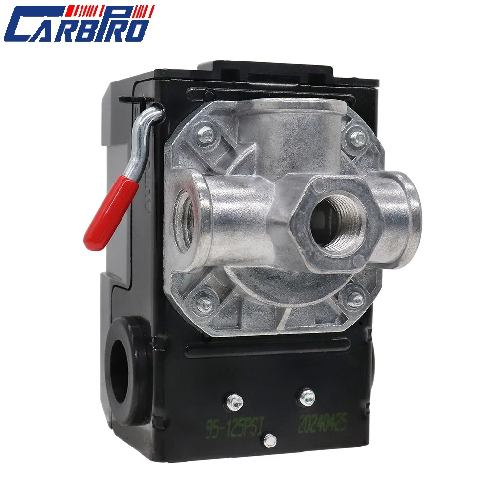 Interruptor de pressão LF10-4H, controle de substituição do interruptor de pressão do compressor de ar de 4 portas NPT1/4 95-125 PSI 20A