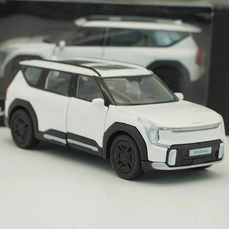 Diecast 1:38 Scale EV9 Alloy Car Model Finished Simulation Adult Children Hobby Collection Decoration Boy Gift Display Ornament