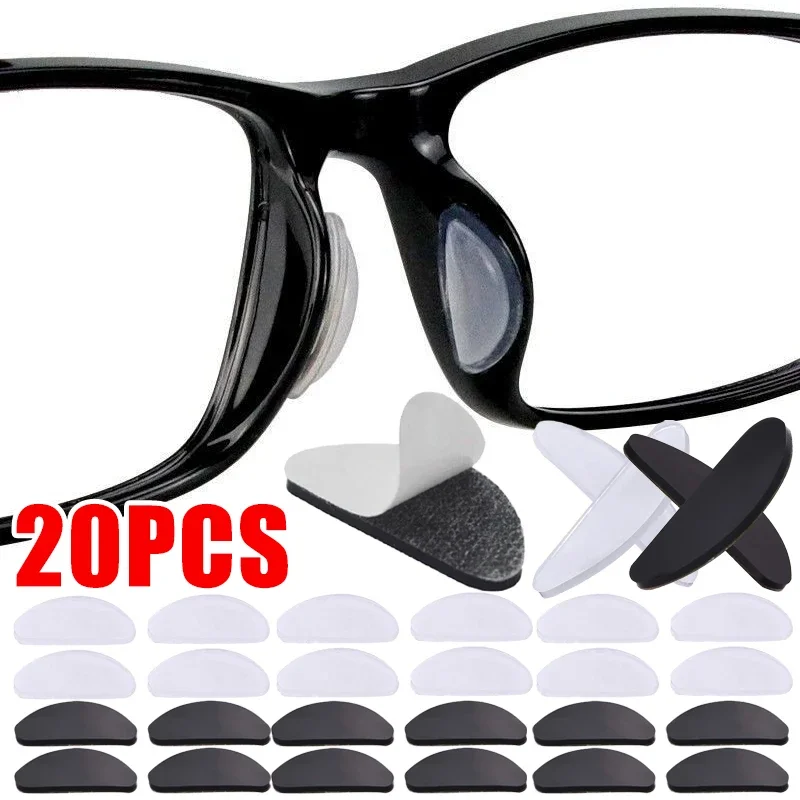 Almofadas de nariz de silicone para óculos, invisível, antiderrapante, almofadas de nariz macio, auto-adesivo, adesivo titular, acessórios de óculos