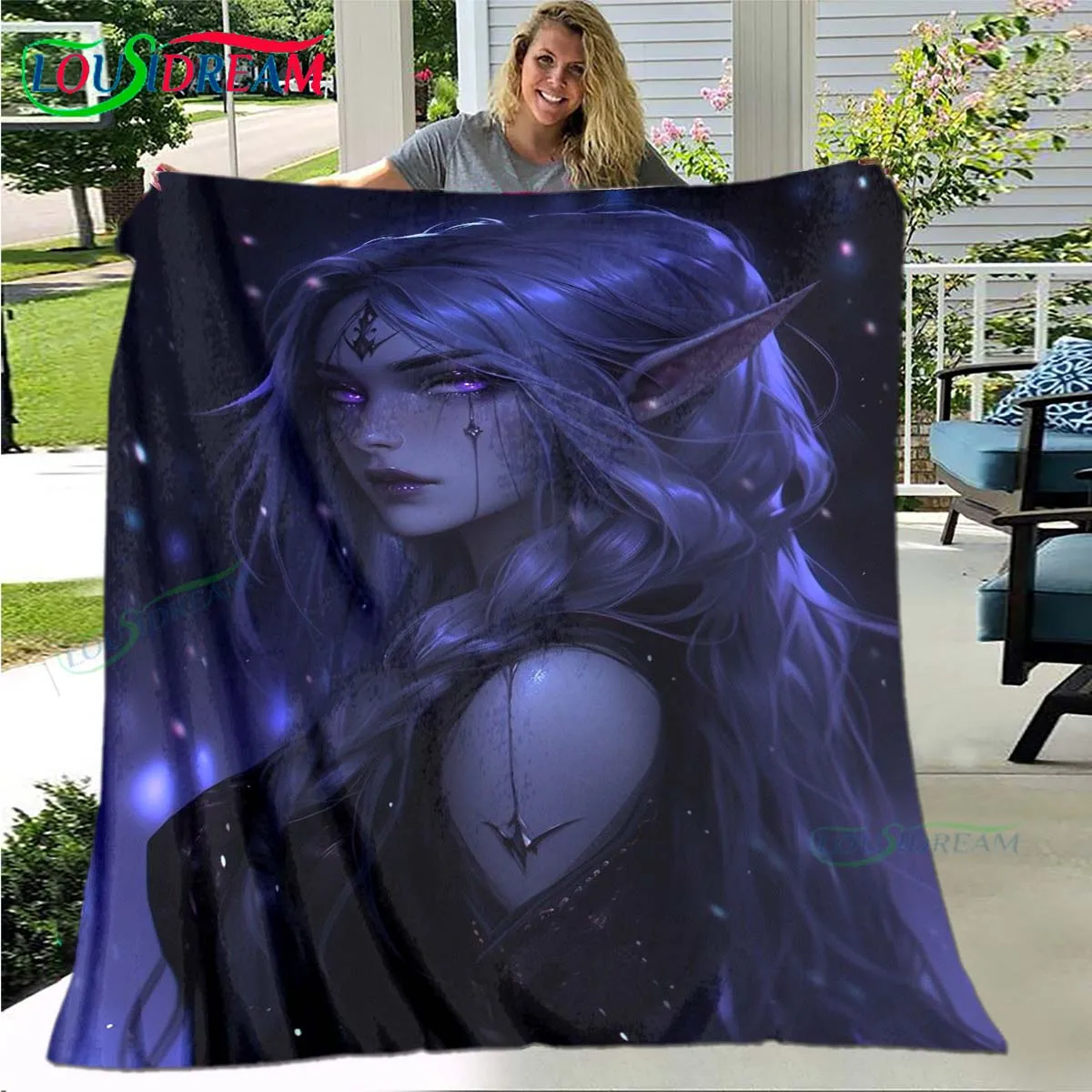 Game Sexy Cartoon Night Elf Soft Blanket Sports Living Room Bedroom Sofa Bed Blanket  Gift Travel Office Lunch Break Blanket
