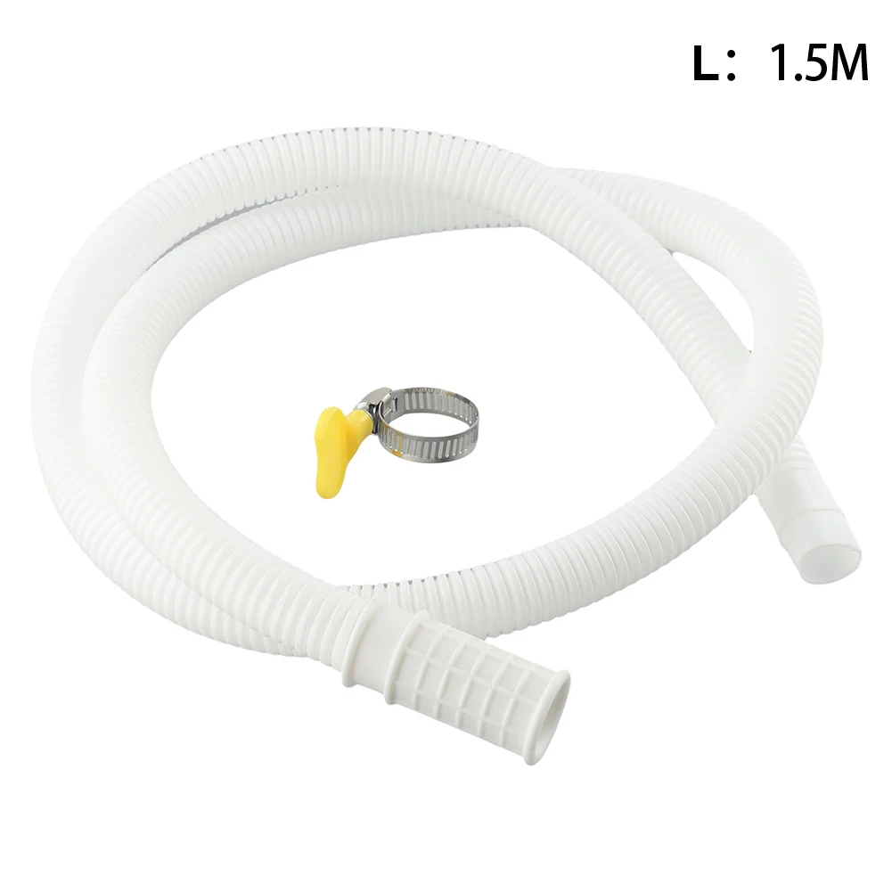 1.5M White Drain Hose Pipe Inlet Hoses Extension Drainpipe Tube For Air Conditioner Washing Maching Kitchen Faucet Accessories