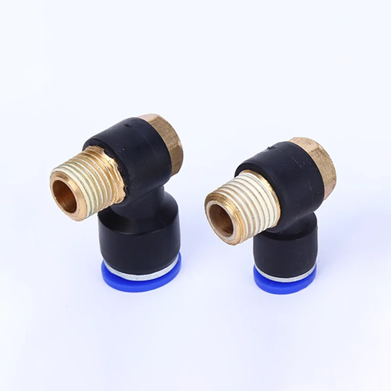 10PCS Pneumatic component PH hexagonal quick connector blue PH4/6/8/10-01-02-03 hinged right angle bending PH tracheal connector