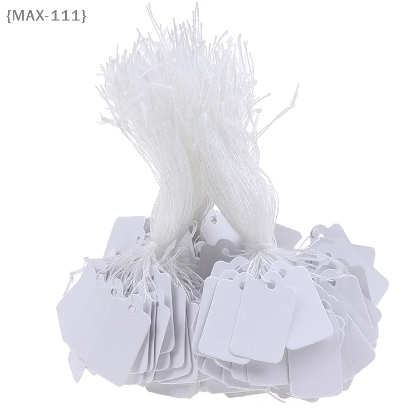 

【F2-MAX111】300 шт. этикеток-ценников на шнурке для демонстрации ювелирных изделий и товаров